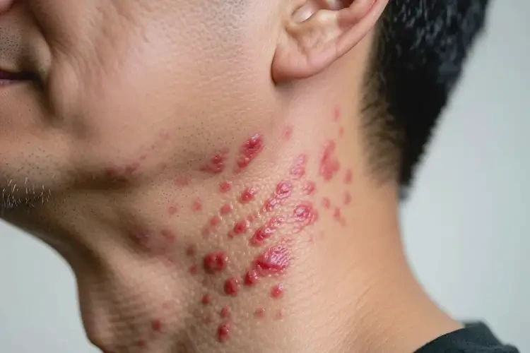 男人脖子上經(jīng)常起濕疹不管它會(huì)自己好嗎(圖4)