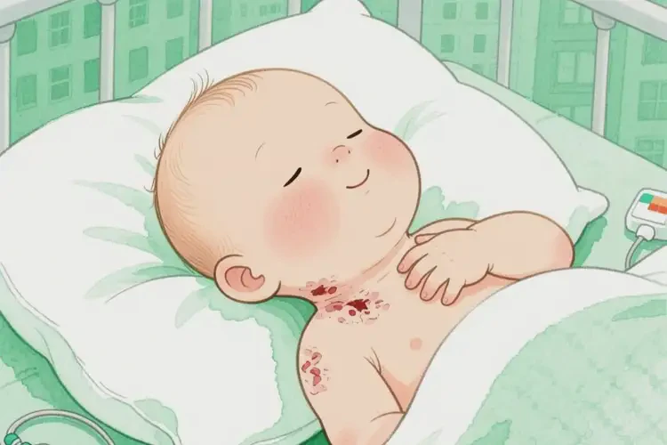 幼兒脖子起濕疹不管它會(huì)自己自愈嗎(圖1)