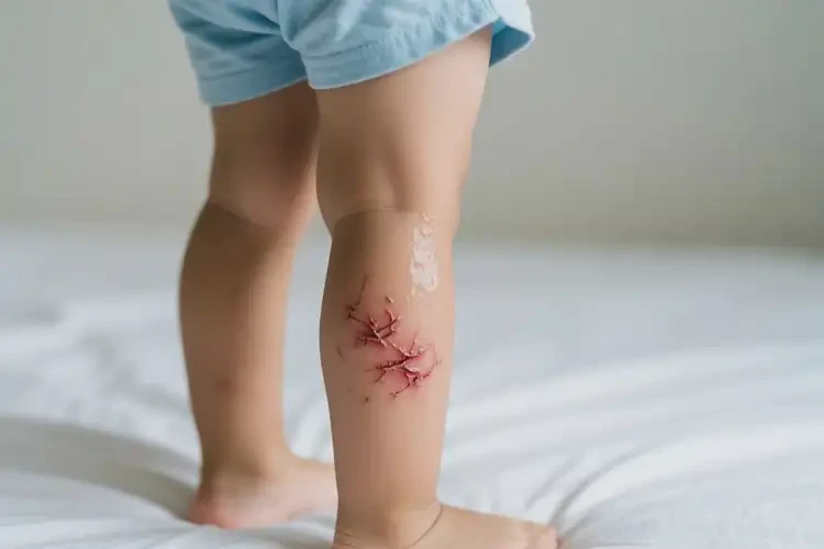 小孩大腿出現(xiàn)濕疹不管它會自己痊愈嗎(圖1)