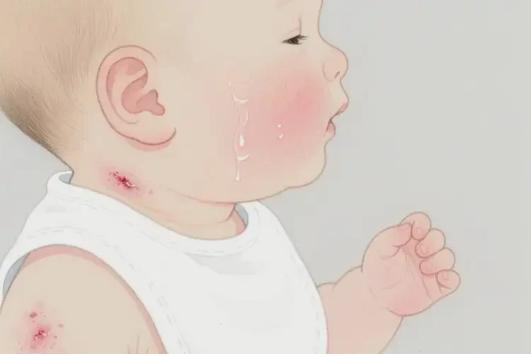 孩子脖子起湿疹不管它会自己好吗(图1)