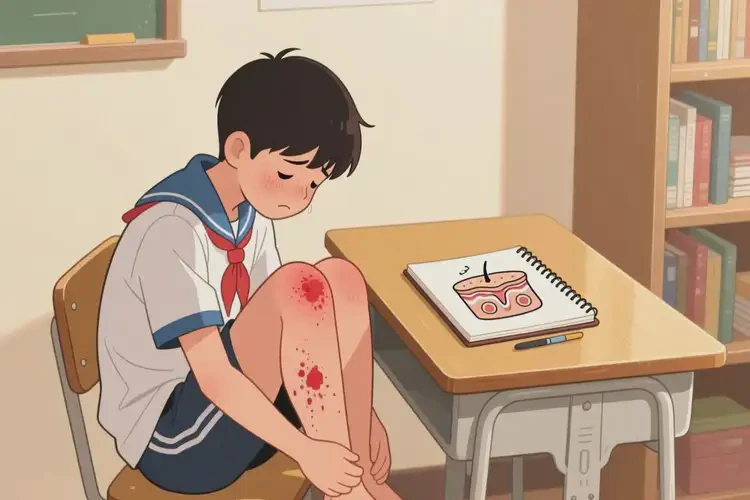 中學(xué)生大腿上偶爾長濕疹不管它會自己好嗎(圖2)