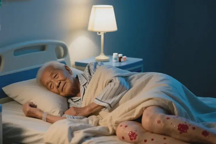 高齡老人大腿長濕疹不管它會自己痊愈嗎(圖1)