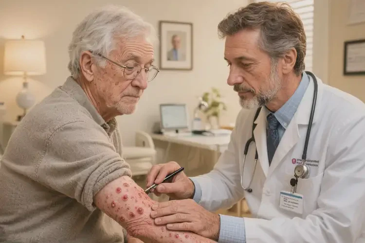 老年人手臂容易長濕疹能夠徹底治愈嗎(圖2)