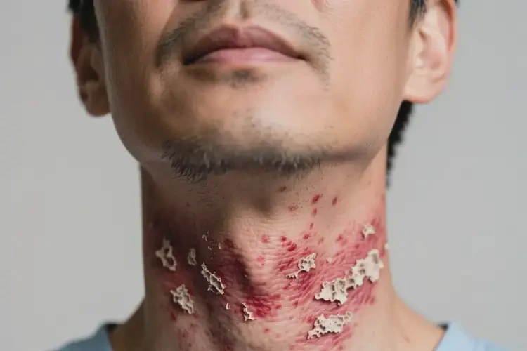 男人脖子上經(jīng)常起濕疹不管它會(huì)自己好嗎(圖2)