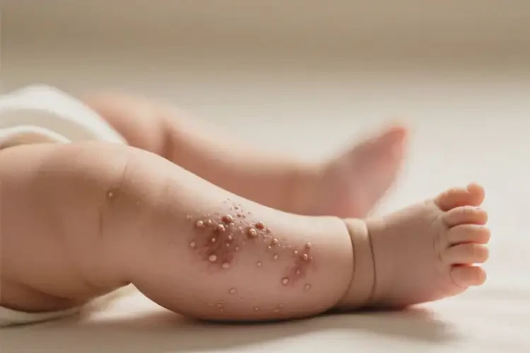 嬰兒大腿上有濕疹不管它會自己好嗎(圖2)