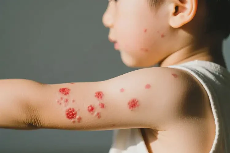 孩子手臂上偶爾長濕疹不管它會自己自愈嗎(圖1)