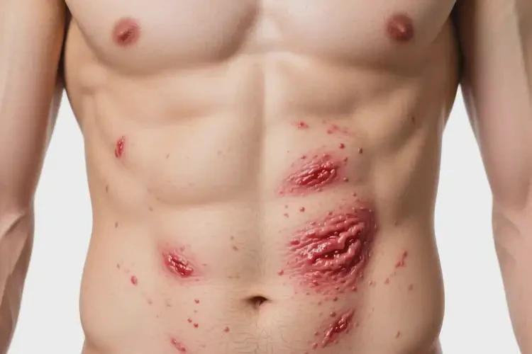 男生肚子出現(xiàn)濕疹不管它會(huì)自己痊愈嗎(圖2)