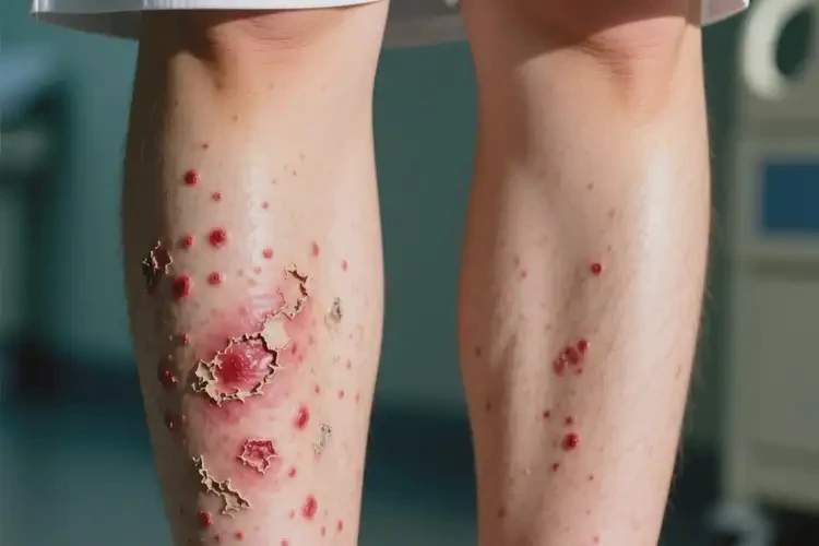 女人小腿上容易起濕疹不管它會(huì)自己自愈嗎(圖1)