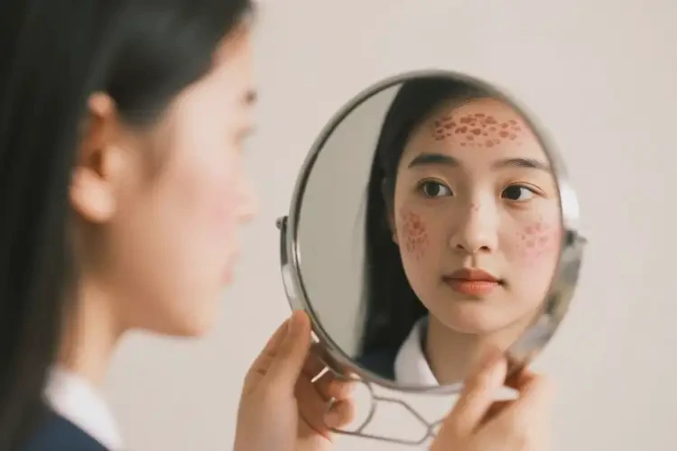 中學(xué)生面部長(zhǎng)濕疹不管它會(huì)自己自愈嗎(圖1)