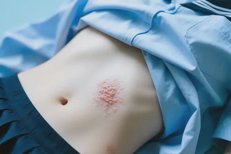 大學(xué)生肚子上出現(xiàn)濕疹不管它會自己好嗎(圖1)