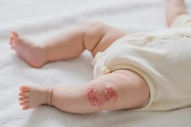 嬰幼兒大腿長濕疹不管它會自己自愈嗎(圖1)