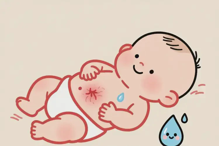 小兒肚子上長濕疹不管它會自己自愈嗎(圖1)