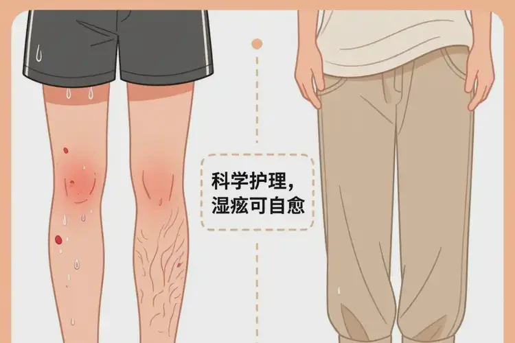 青年人大腿上出現(xiàn)濕疹不管它會自己自愈嗎(圖1)