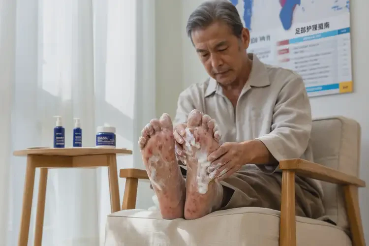 男人脚上有湿疹不管它会自己痊愈吗(图1)