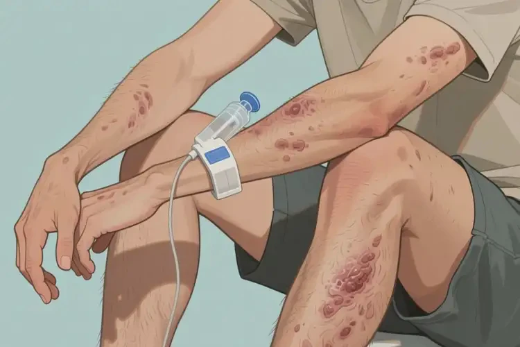 男人四肢出濕疹不管它會(huì)自己自愈嗎(圖2)