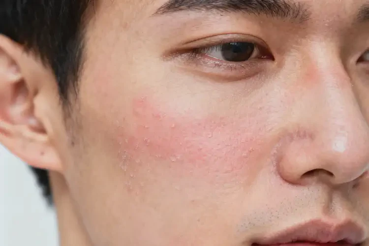 男生面部出湿疹不管它会自己痊愈吗(图4)