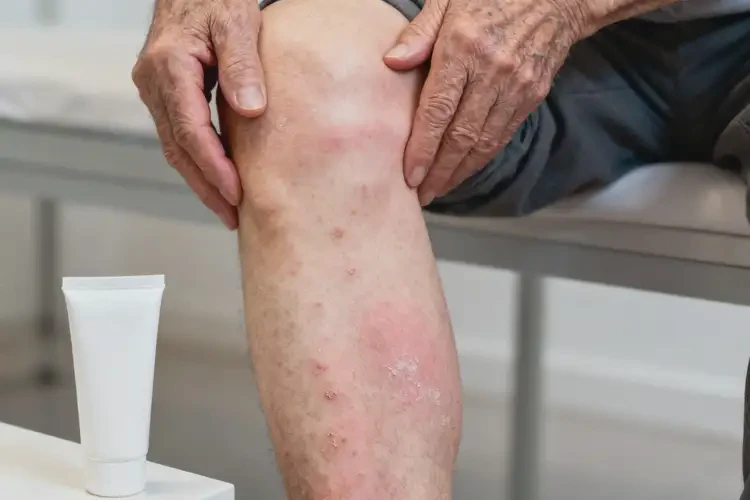 老年人小腿出濕疹不管它會(huì)自己痊愈嗎(圖1)