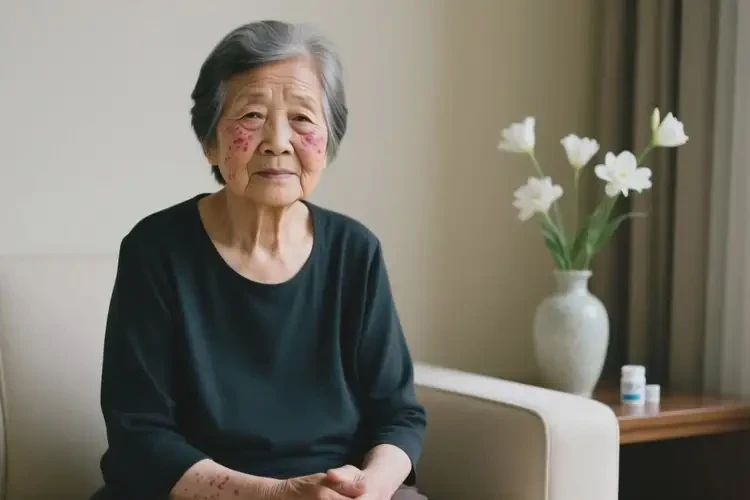 老年人臉上起濕疹不管它會(huì)自己自愈嗎(圖1)