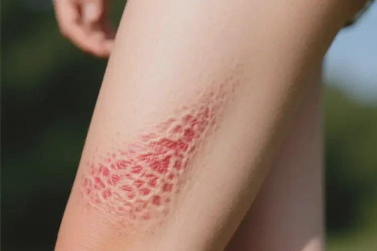 女人大腿起濕疹不管它會(huì)自己痊愈嗎(圖1)