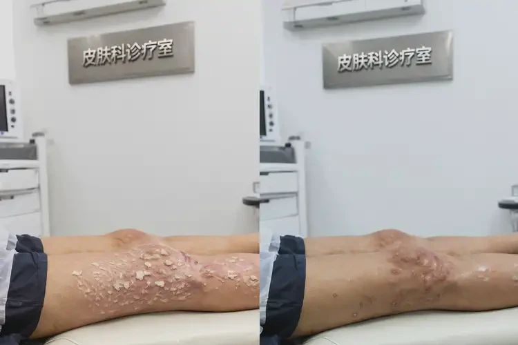 女性大腿起濕疹不管它會(huì)自己自愈嗎(圖1)