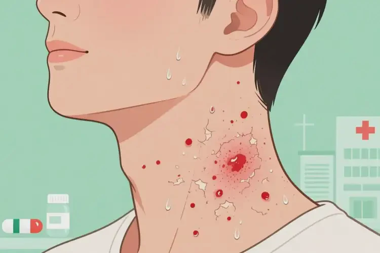 男人脖子長濕疹不管它會自己好嗎(圖1)