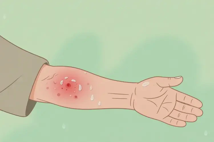 老人手臂上出濕疹不管它會(huì)自己自愈嗎(圖3)