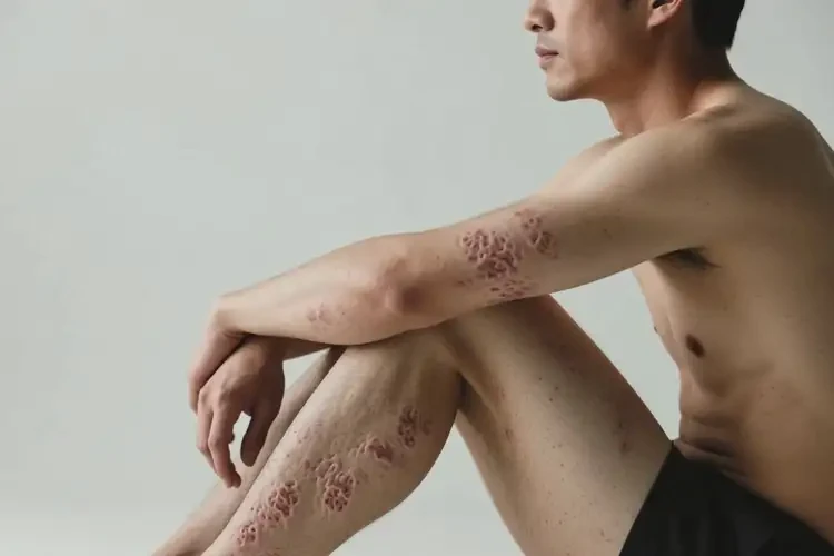 男性四肢出现湿疹不管它会自己好吗(图1)