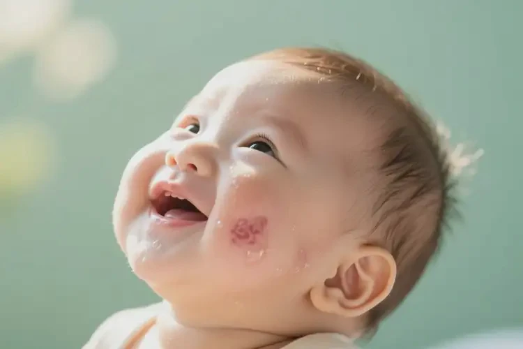 小兒面部容易起濕疹不管它會(huì)自己自愈嗎(圖1)