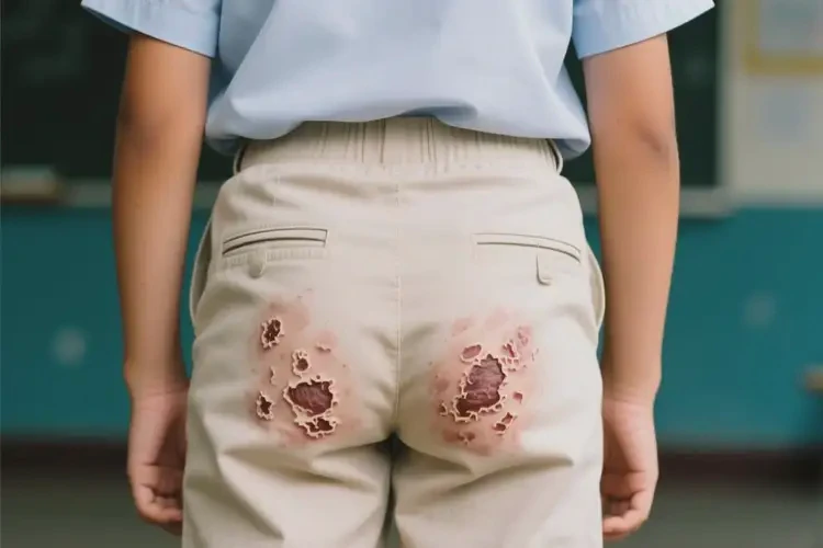 小學(xué)生屁股上出現(xiàn)濕疹不管它會(huì)自己好嗎(圖1)