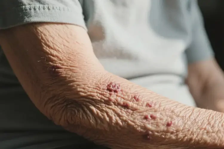 老年人手臂上起濕疹不管它會自己好嗎(圖2)