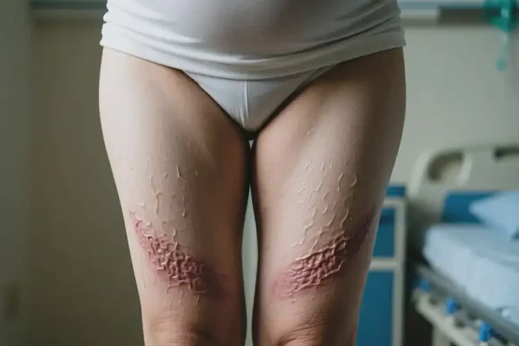 产妇大腿上出湿疹不管它会自己痊愈吗(图1)