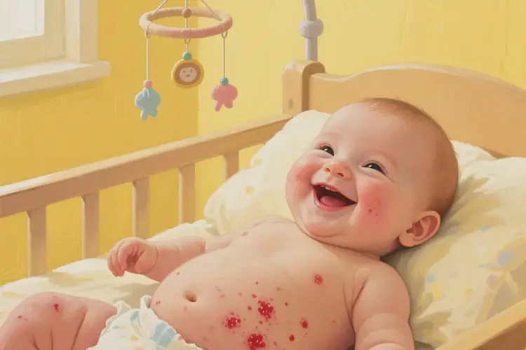 嬰幼兒肚子上出濕疹可以徹底自愈嗎(圖1)