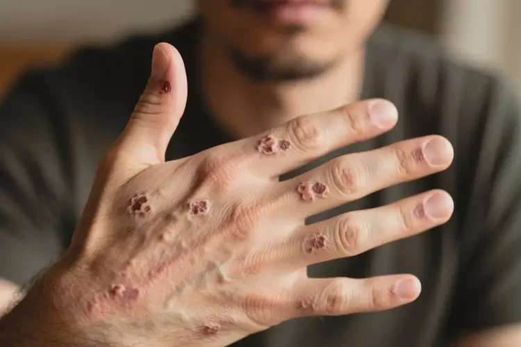 男人手上經(jīng)常長濕疹能不能徹底自愈(圖1)