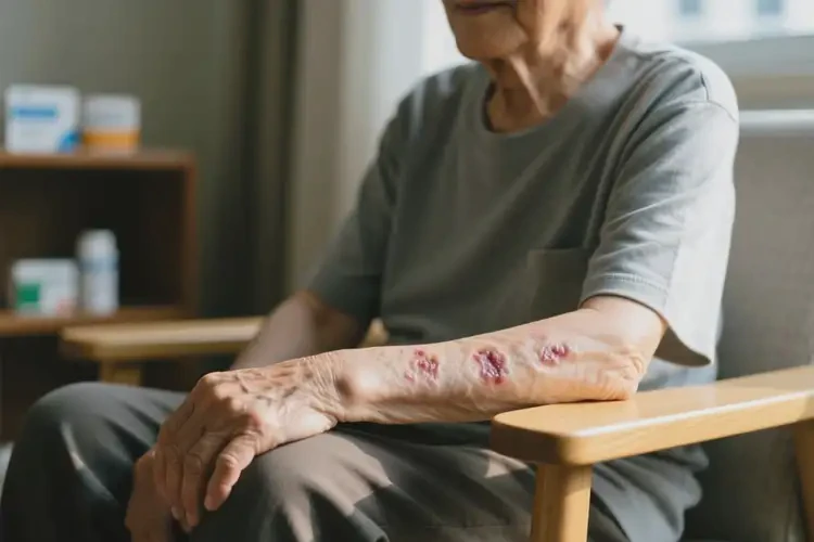 老年人手臂上出濕疹不管它會(huì)自己好嗎(圖2)