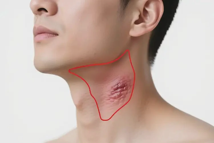 男人脖子長濕疹不管它會自己好嗎(圖2)