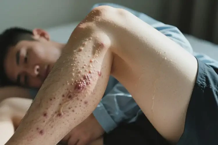 男性小腿偶爾起濕疹不管它會自己痊愈嗎(圖1)