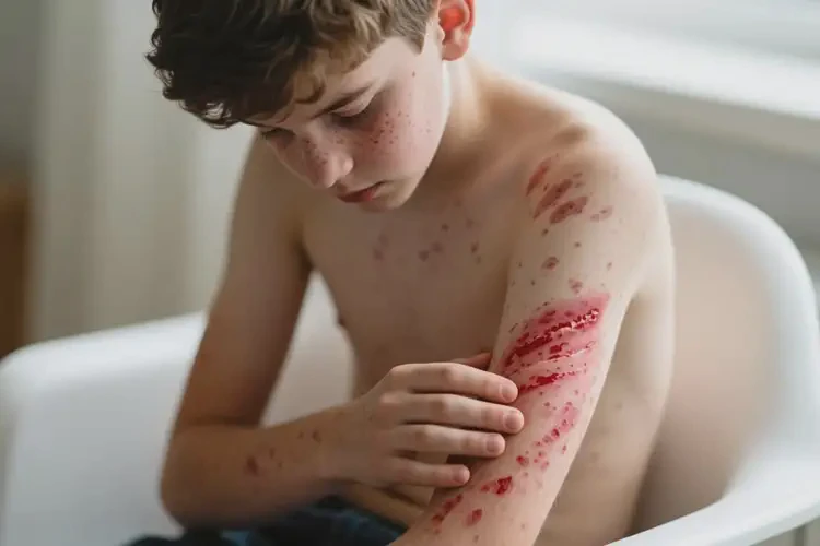 青少年全身长湿疹不管它会自己自愈吗(图4)