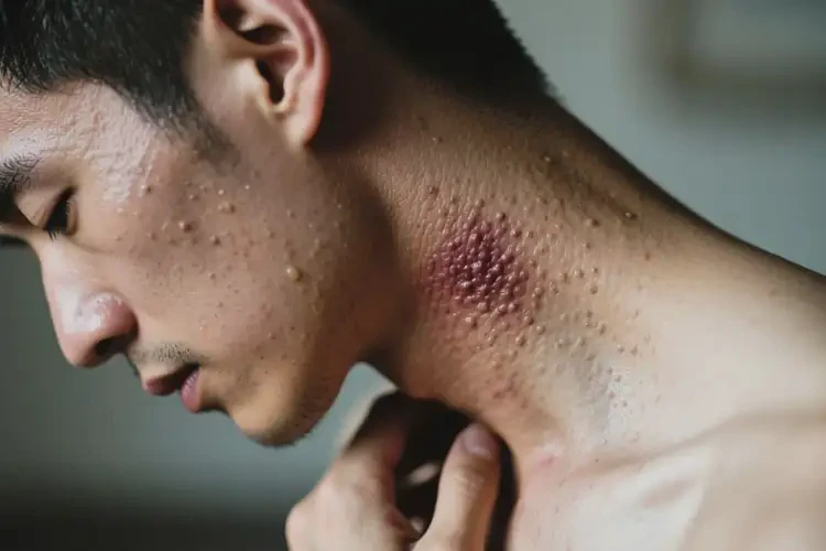 男人脖子出湿疹不管它会自己好吗(图2)