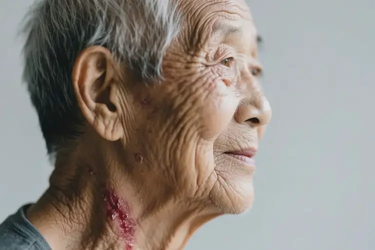 高龄老人脖子长湿疹不管它会自己自愈吗(图2)