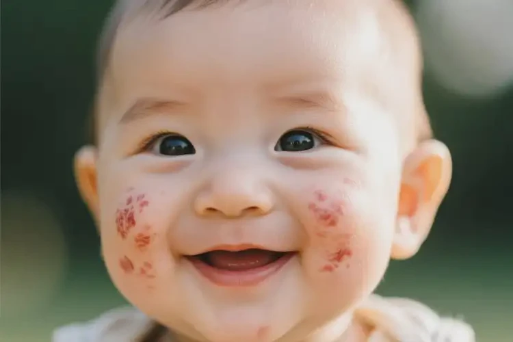 嬰兒臉上出濕疹能徹底自愈嗎(圖2)