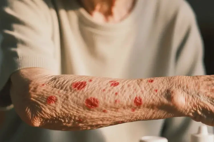 老年人手臂上起濕疹不管它會自己好嗎(圖4)