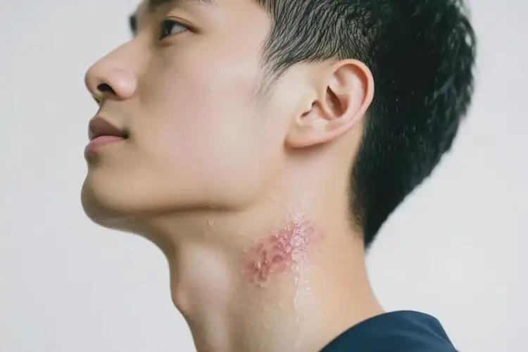 大學(xué)生脖子出現(xiàn)濕疹不管它會(huì)自己自愈嗎(圖1)