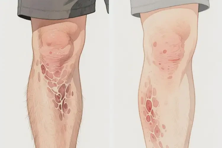 男人小腿上偶爾起濕疹不管它會自己自愈嗎(圖2)