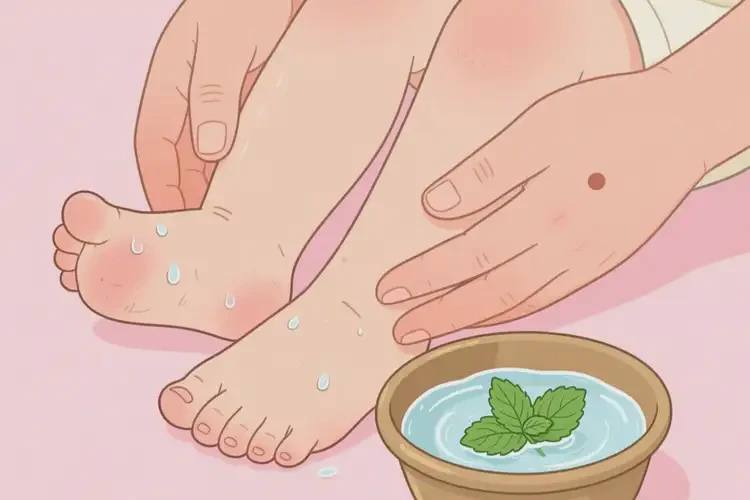 孩子腳上經(jīng)常起濕疹能徹底自愈嗎(圖1)