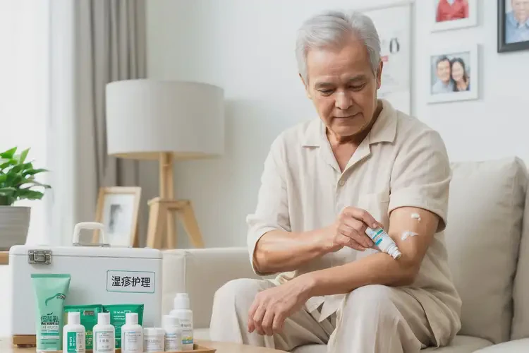 老人手臂上起濕疹不管它會(huì)自己痊愈嗎(圖1)