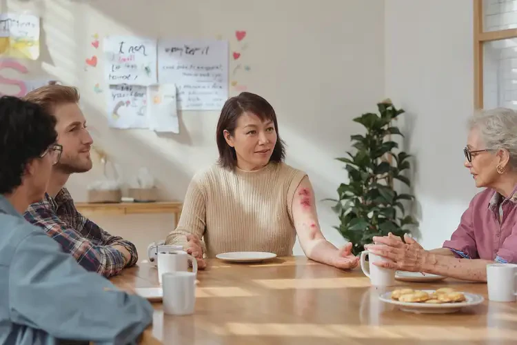 男人手臂上偶爾起濕疹不管它會(huì)自己自愈嗎(圖1)