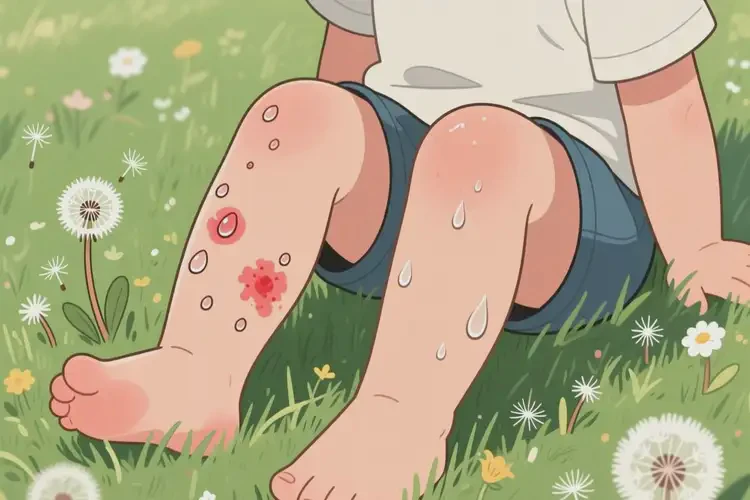 兒童小腿有濕疹不管它會(huì)自己自愈嗎(圖1)