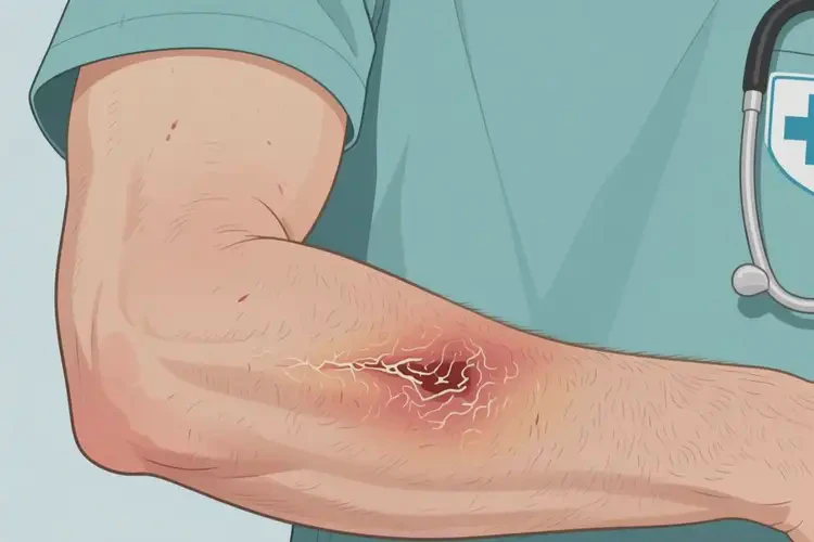 男性手臂上偶爾起濕疹能夠徹底治愈嗎(圖1)