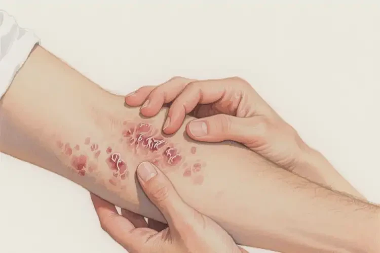 男性手臂容易長濕疹可以徹底自愈嗎(圖3)