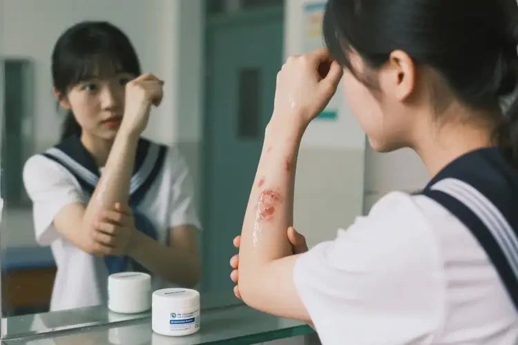 大學(xué)生手臂上起濕疹不管它會自己自愈嗎(圖1)